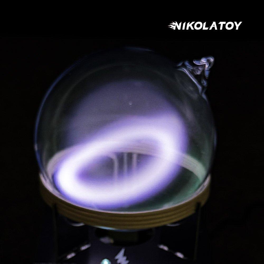 Circular oscillation ion ring xenon glass sphere