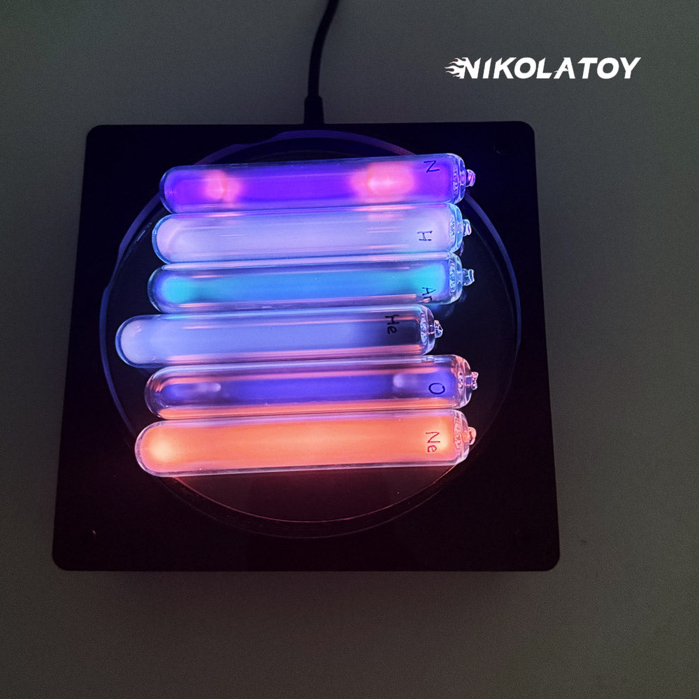 Tesla plasma reaction glass sealed rare gas light-emitting tube