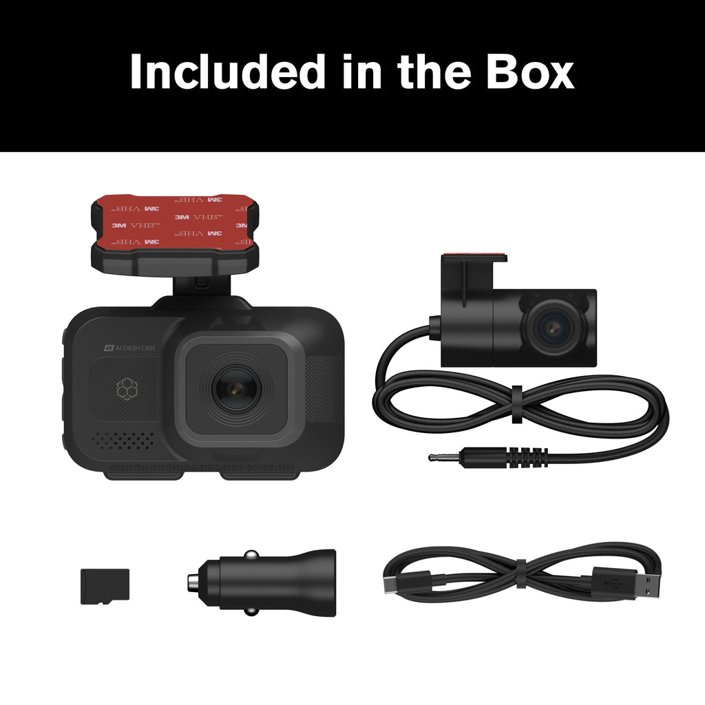 4K AI dash cam with rear camera