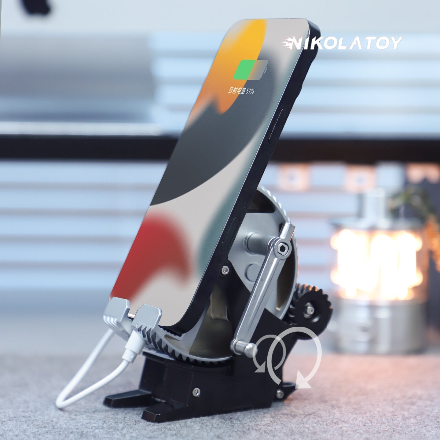 Alloy mechanical multifunctional rechargeable mobile phone holder