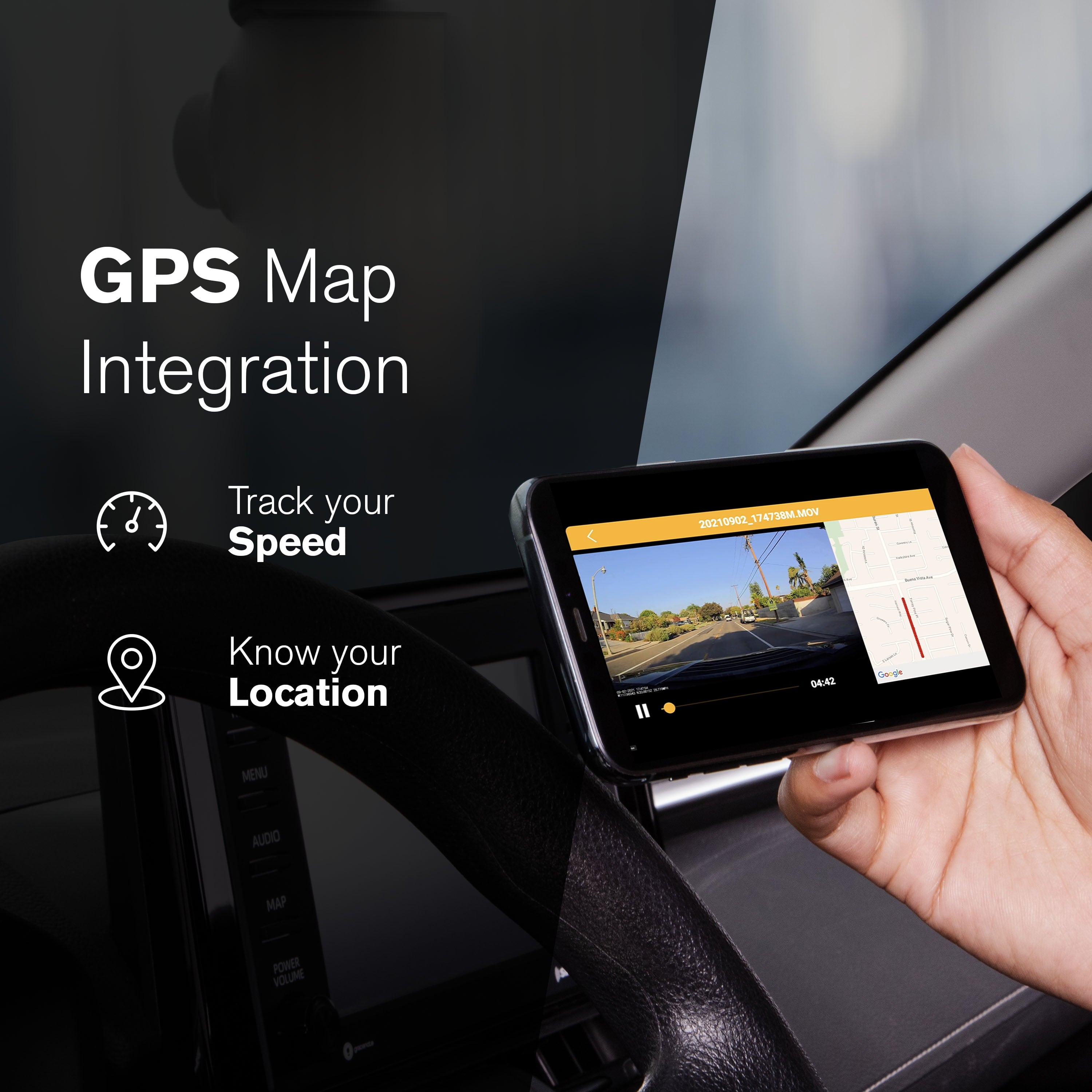 4K AI dash cam with rear camera